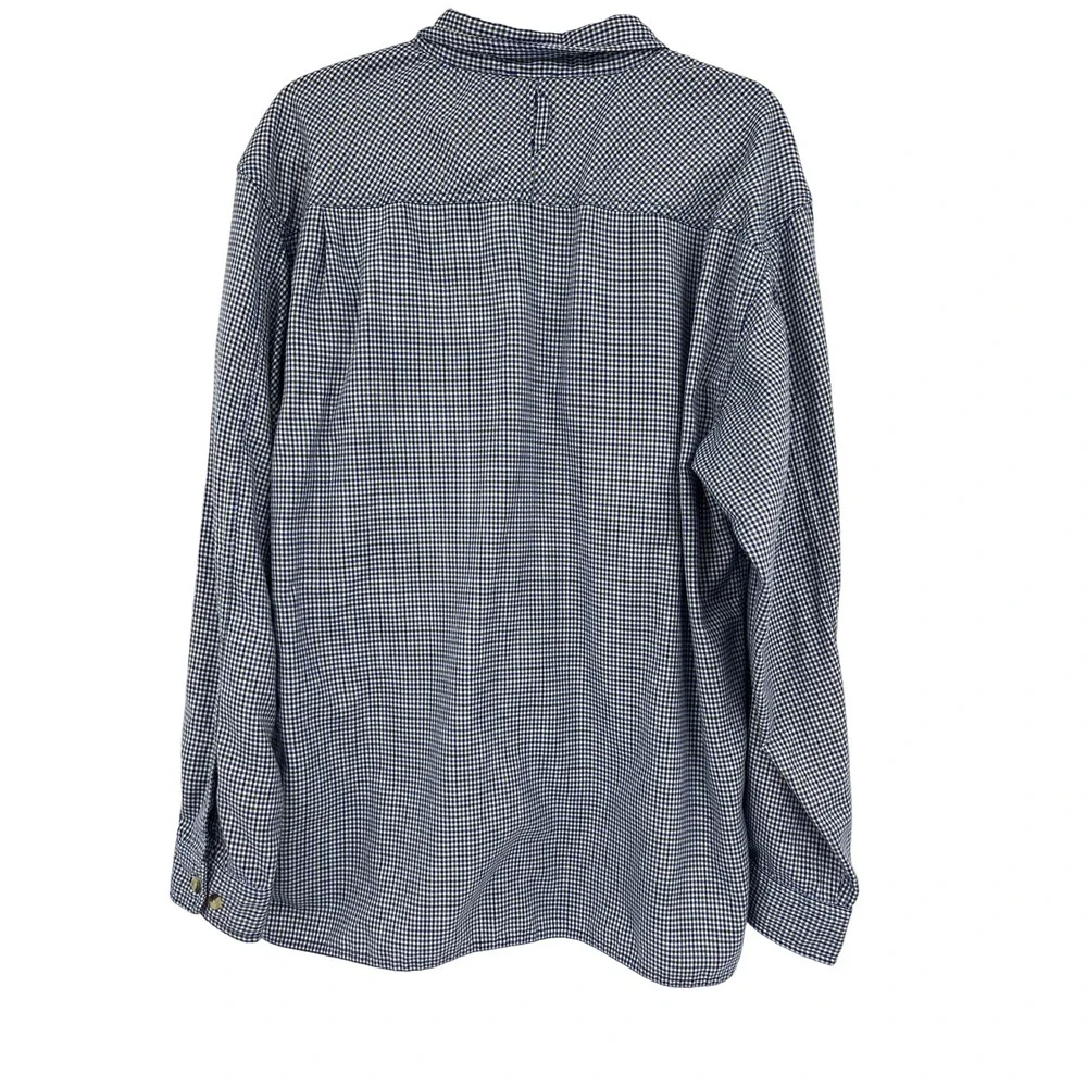 The North Face Mens Blue Gingham Plaid Long Sleeve Button Down Shirt M Vented